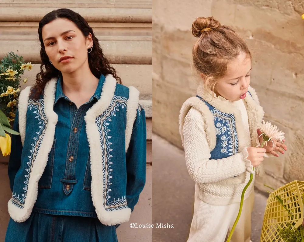 Coordinated mother and daughter outfits